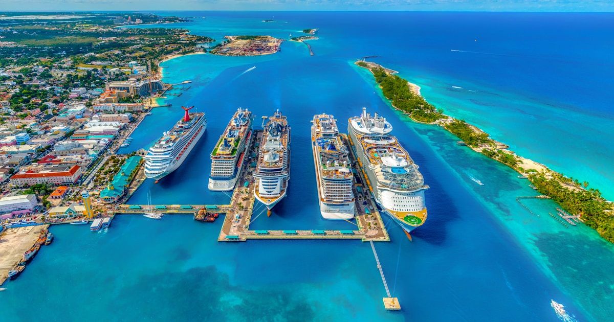 Cruise ship at sea in the Caribbean