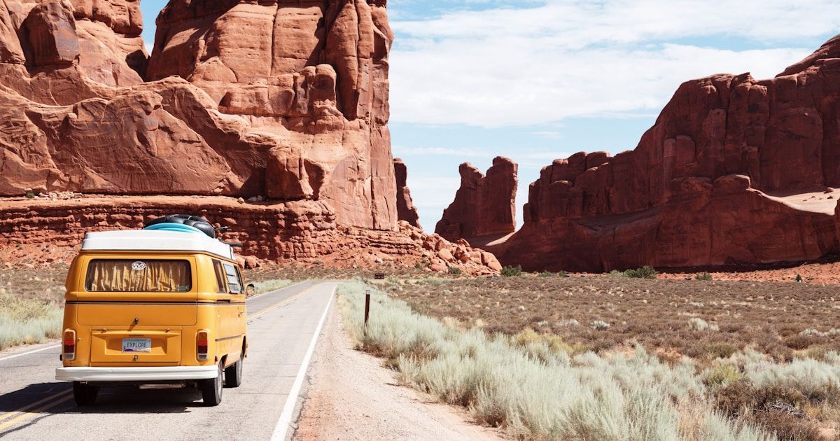 Scenic road trip highway in the United States
